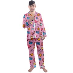 Candy Pattern Men s Satin Pajamas Long Pants Set by Sobalvarro