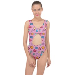 Candy Pattern Center Cut Out Swimsuit by Sobalvarro