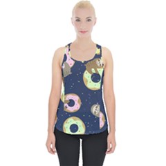 Cute Sloth With Sweet Doughnuts Piece Up Tank Top by Sobalvarro