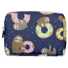 Cute Sloth With Sweet Doughnuts Make Up Pouch (medium) by Sobalvarro