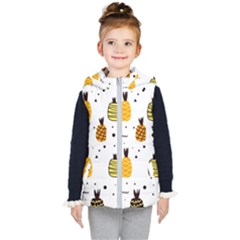 Pineapples Kids  Hooded Puffer Vest by Sobalvarro