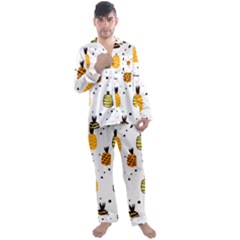 Pineapples Men s Satin Pajamas Long Pants Set by Sobalvarro