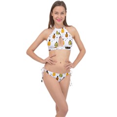 Pineapples Cross Front Halter Bikini Set by Sobalvarro