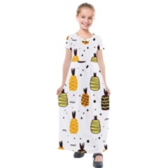 Pineapples Kids  Short Sleeve Maxi Dress by Sobalvarro