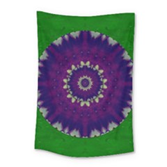 Mandala In Leaves,on Beautiful Leaves In Bohemian Style Small Tapestry by pepitasart