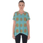 Fantasy Fauna Floral In Sweet Green Cut Out Side Drop Tee