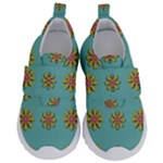 Fantasy Fauna Floral In Sweet Green Kids  Velcro No Lace Shoes