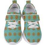 Fantasy Fauna Floral In Sweet Green Kids  Velcro Strap Shoes