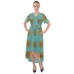 Fantasy Fauna Floral In Sweet Green Front Wrap High Low Dress