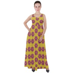 Fantasy Fauna Floral In Sweet Yellow Empire Waist Velour Maxi Dress by pepitasart