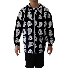 Cute Kawaii Ghost Pattern Kids  Hooded Windbreaker by Valentinaart