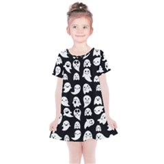 Cute Kawaii Ghost Pattern Kids  Simple Cotton Dress by Valentinaart
