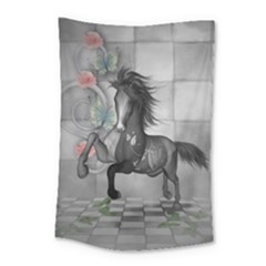 Wonderful Black And White Horse Small Tapestry by FantasyWorld7