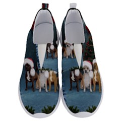 Christmas, Cute Dogs With Christmas Hat No Lace Lightweight Shoes by FantasyWorld7