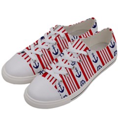 Nautical Papers Nautical Background Women s Low Top Canvas Sneakers by Vaneshart
