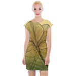 Leaves Design Pattern Nature Cap Sleeve Bodycon Dress