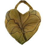 Leaves Design Pattern Nature Giant Heart Shaped Tote