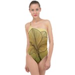 Leaves Design Pattern Nature Classic One Shoulder Swimsuit