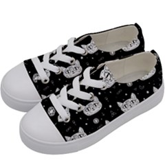 Gothic Cat Kids  Low Top Canvas Sneakers by Valentinaart