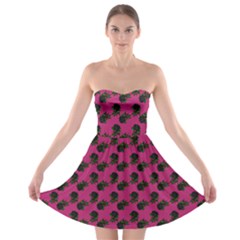Black Rose Pink Strapless Bra Top Dress by snowwhitegirl