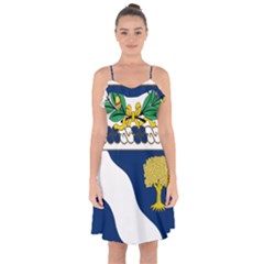 Coat Of Arms Of United States Army 143rd Infantry Regiment Ruffle Detail Chiffon Dress by abbeyz71