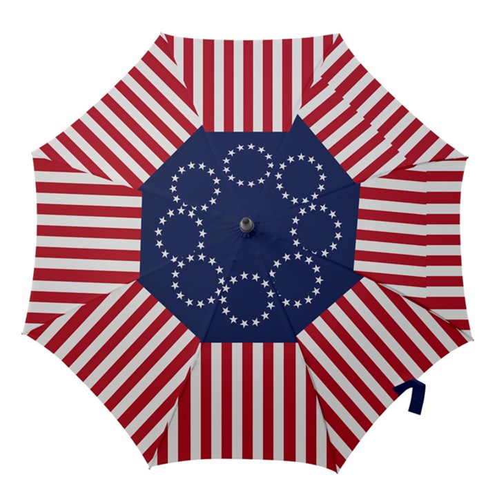 Betsy Ross flag USA America United States 1777 Thirteen Colonies vertical Hook Handle Umbrellas (Large)