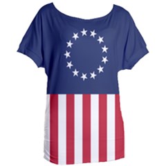 Betsy Ross Flag Usa America United States 1777 Thirteen Colonies Vertical Women s Oversized Tee by snek