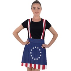 Betsy Ross Flag Usa America United States 1777 Thirteen Colonies Vertical Velvet Suspender Skater Skirt by snek