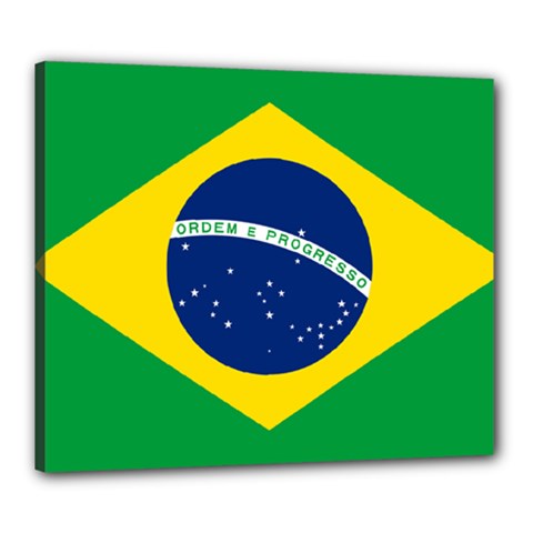 Flag Of Brazil Canvas 24  X 20  (stretched) by abbeyz71