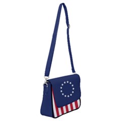 Betsy Ross Flag Usa America United States 1777 Thirteen Colonies Vertical Shoulder Bag With Back Zipper by snek