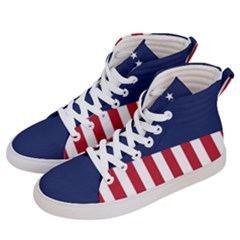 Betsy Ross Flag Usa America United States 1777 Thirteen Colonies Vertical Men s Hi-top Skate Sneakers by snek