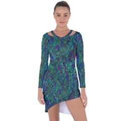 Essence Of A Peacock Asymmetric Cut-out Shift Dress by bloomingvinedesign