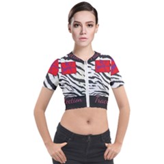 Striped By Traci K Short Sleeve Cropped Jacket by tracikcollection