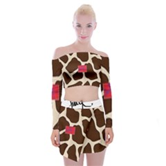 Giraffe By Traci K Off Shoulder Top With Mini Skirt Set by tracikcollection