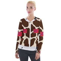Giraffe By Traci K Velour Zip Up Jacket by tracikcollection