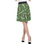 Pepe the Frog Face pattern Green Kekistan meme A-Line Skirt