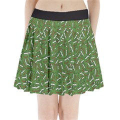 Pepe The Frog Face Pattern Green Kekistan Meme Pleated Mini Skirt by snek