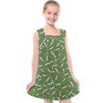 Pepe the Frog Face pattern Green Kekistan meme Kids  Cross Back Dress