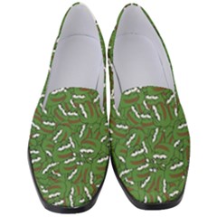 Pepe The Frog Face Pattern Green Kekistan Meme Women s Classic Loafer Heels by snek