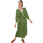 Pepe the Frog Face pattern Green Kekistan meme Grecian Style  Maxi Dress