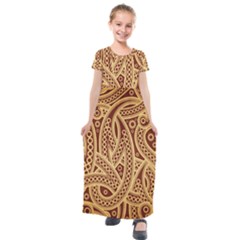 Fine Pattern Kids  Short Sleeve Maxi Dress by Sobalvarro