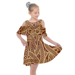 Fine Pattern Kids  Shoulder Cutout Chiffon Dress by Sobalvarro