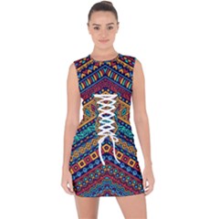 Untitled Lace Up Front Bodycon Dress by Sobalvarro