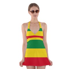 Current Flag Of Ethiopia Halter Dress Swimsuit  by abbeyz71