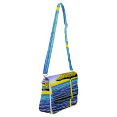 Pop Art Beach Umbrella  Shoulder Bag With Back Zipper by essentialimage