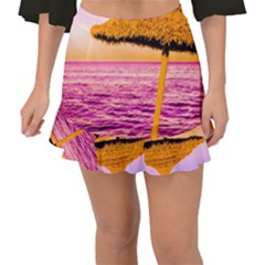 Pop Art Beach Umbrella  Fishtail Mini Chiffon Skirt by essentialimage