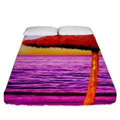 Pop Art Beach Umbrella  Fitted Sheet (king Size) by essentialimage