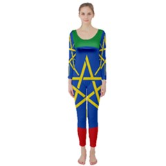 Current Flag Of Ethiopia Long Sleeve Catsuit by abbeyz71