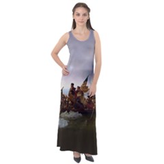 George Washington Crossing Of The Delaware River Continental Army 1776 American Revolutionary War Original Painting Sleeveless Velour Maxi Dress by snek
