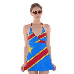 Flag Of The Democratic Republic Of The Congo, 2003-2006 Halter Dress Swimsuit  by abbeyz71